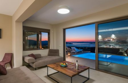 living room at sunset